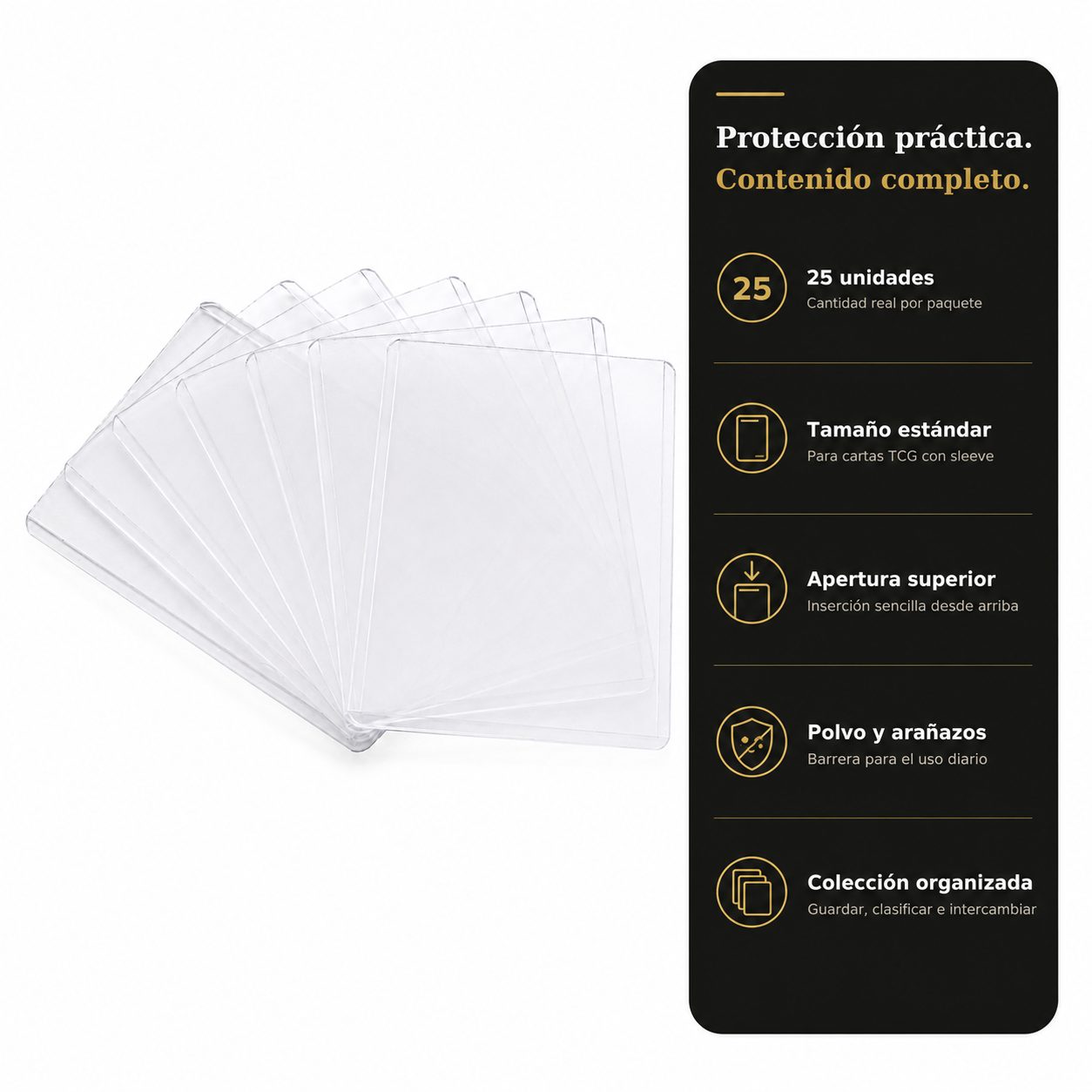 Top Loaders Transparentes para Cartas TCG – Pack de 25 - Imagen 2